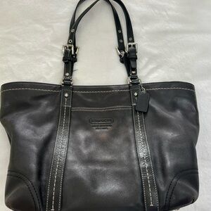 Coach Black Leather Shoulder Bag-Classic Style, Silver Hardware!